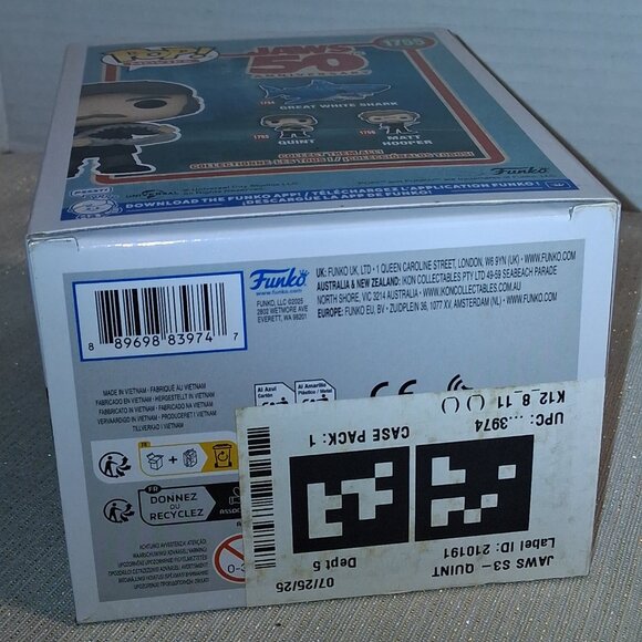 Funko Pop Movies:  QUINT w/Shark Mouth #1755 (Jaws 1975) w/Protector - Picture 5 of 6